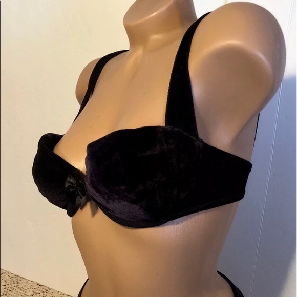 Vintage Victoria’s Secret bra & panty black velour - Picture 14 of 16